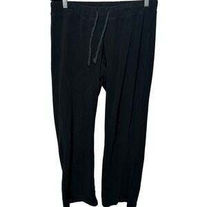 Old Navy Black Fleece Lounge Pants Drawstring Waist Women's Size Medium